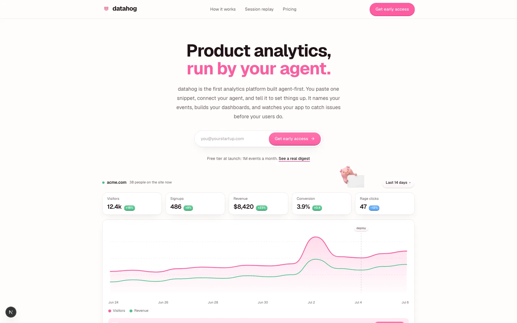Datahog landing page