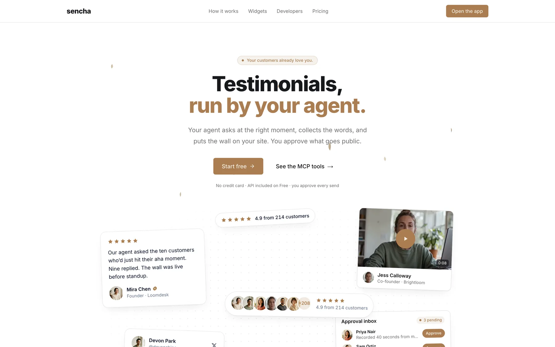 Sencha landing page