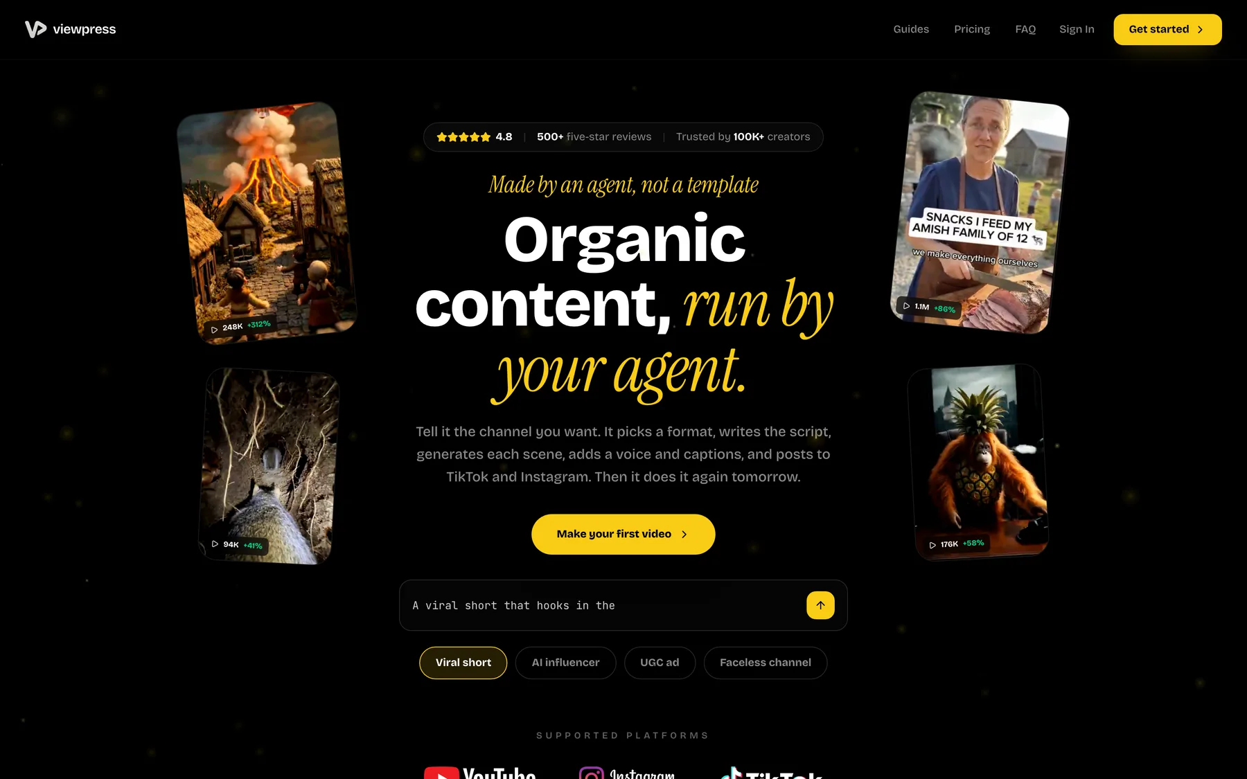 Viewpress landing page